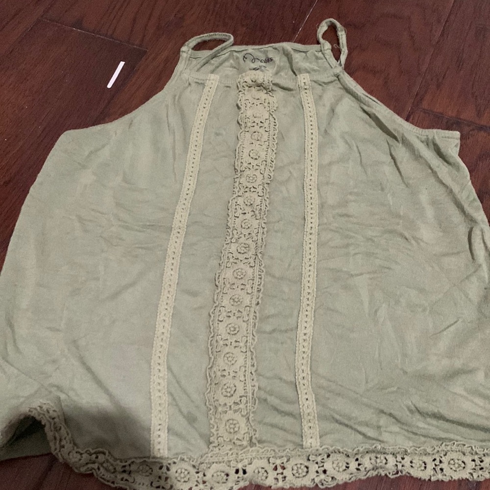 Green tank top with design